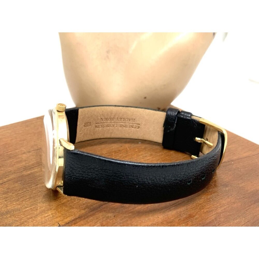 Hamilton Men's Watch Vintage Swiss Hand Wind 10k R.G.P Case Black Leather 32mm - Picture 8 of 13